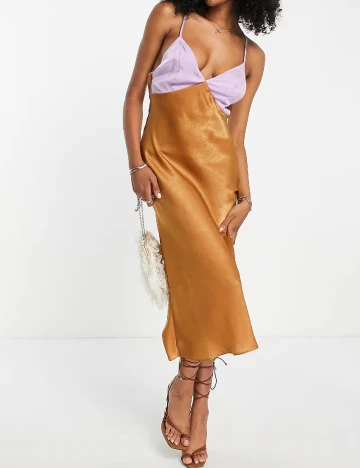 Rochie medie ASOS, maro