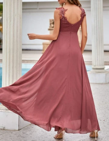 Rochie lunga UNITHORSE, roz pudra