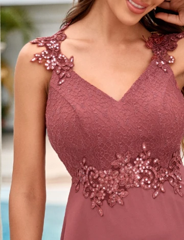 Rochie lunga UNITHORSE, roz pudra