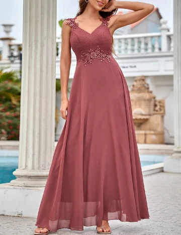 Rochie lunga UNITHORSE, roz pudra