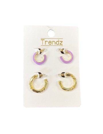
						Set Cercei 2 perechi Trendz, mix culori
