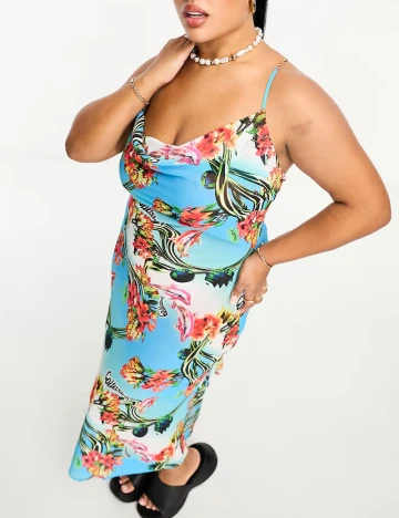 Rochie de plaja Collusion Plus Size, albastru Albastru