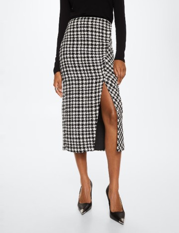 
						Fusta Mango, alb/negru