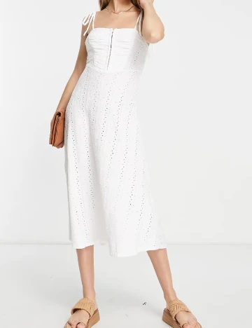 Rochie medie ASOS, alb