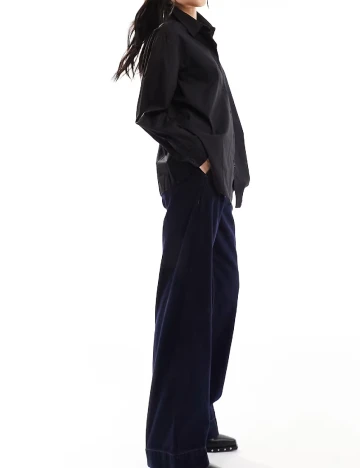Camasa Oversize Bershka, negru Negru
