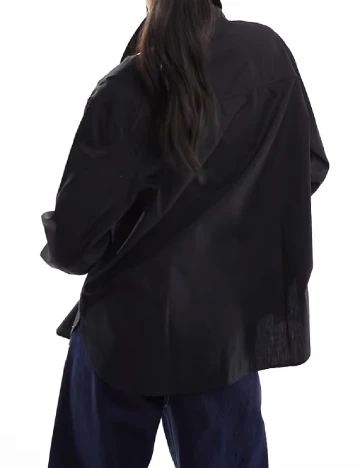 Camasa Oversize Bershka, negru Negru