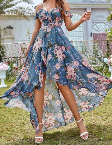 Rochie lunga Mgiacy, floral
