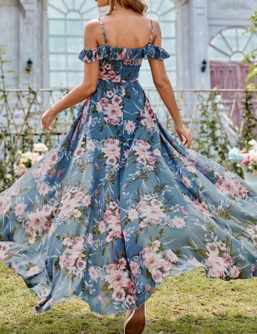 Rochie lunga Mgiacy, floral