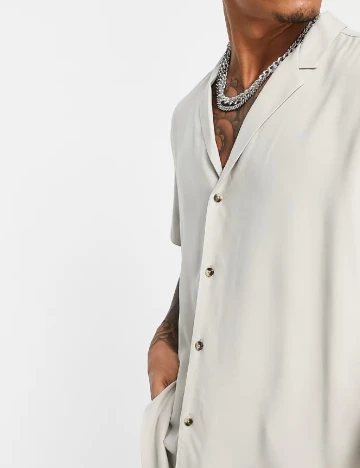 Camasa Oversize ASOS, bej Crem