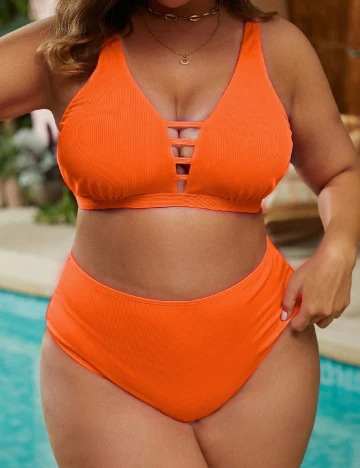 Costum de baie SHEIN CURVE, portocaliu