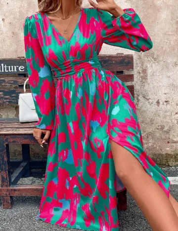 Rochie medie SHEIN, turcoaz/roz Verde