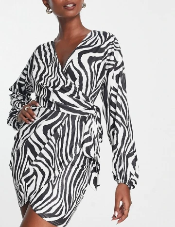 Rochie scurta ASOS, alb/negru