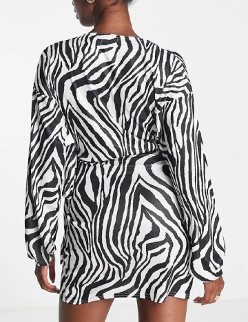 Rochie scurta ASOS, alb/negru