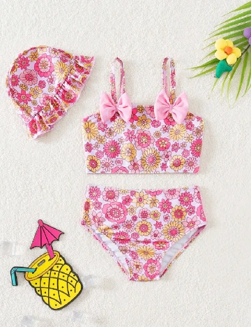 Costum de baie Shein Kids, roz Roz