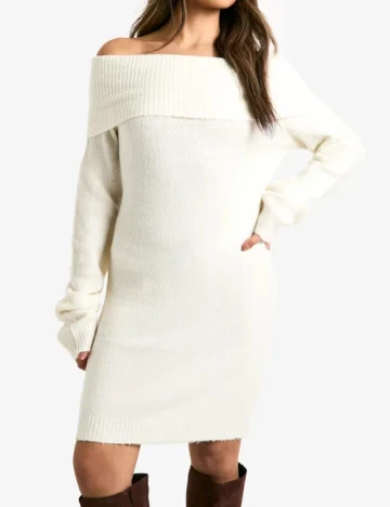 Rochie scurta Boohoo, alb Alb