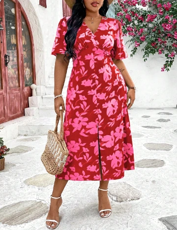 Rochie medie SHEIN CURVE, rosu