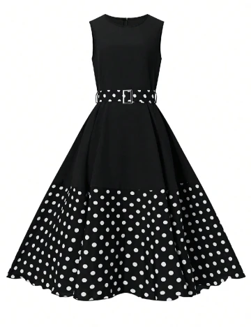 Rochie medie SHEIN, alb/negru Negru
