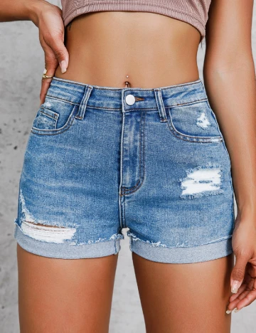 Pantaloni scurti SHEIN, albastru