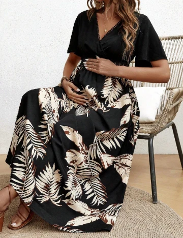 Rochie lunga SHEIN Maternity, negru