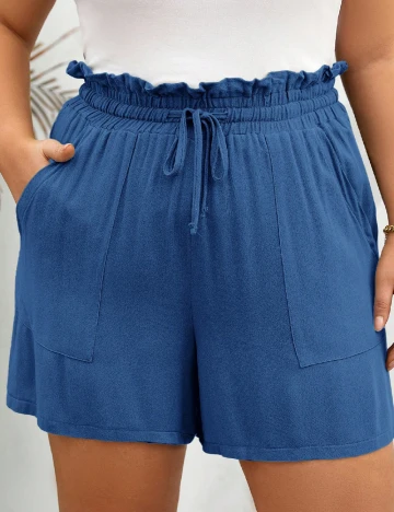 Pantaloni scurti SHEIN CURVE, albastru Albastru