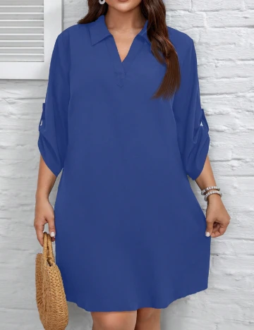 Rochie scurta SHEIN CURVE, albastru Albastru