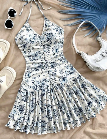 Rochie scurta SHEIN, ecru Alb