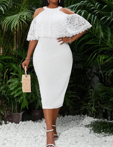 Rochie medie SHEIN CURVE, alb Alb