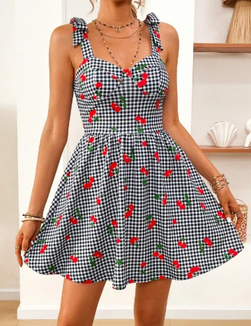 Rochie scurta SHEIN, alb/negru Negru