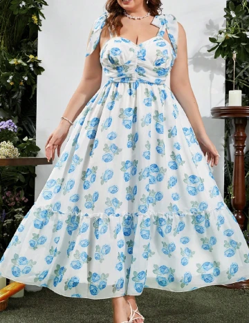 Rochie lunga SHEIN CURVE, alb Alb