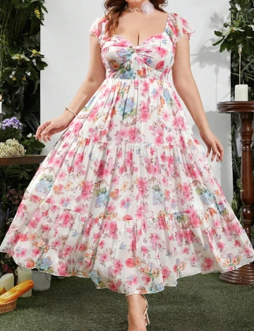 Rochie lunga SHEIN CURVE, roz Roz
