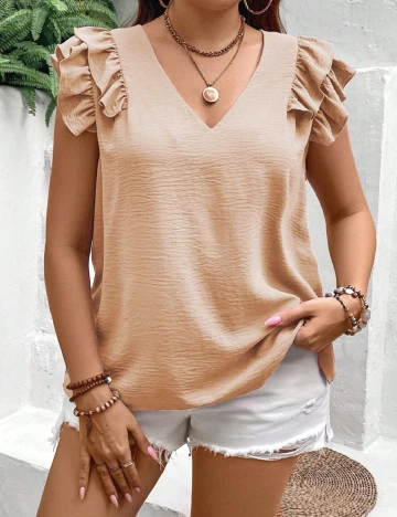 Bluza SHEIN CURVE, crem Crem