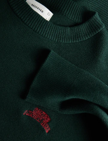 Pulover Reserved, verde inchis Verde