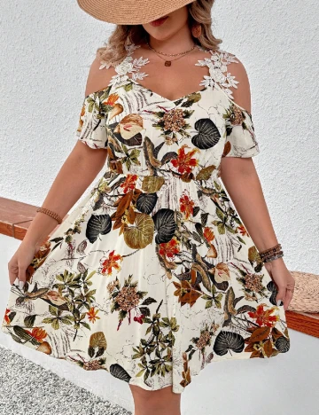 Rochie scurta SHEIN CURVE, crem Crem