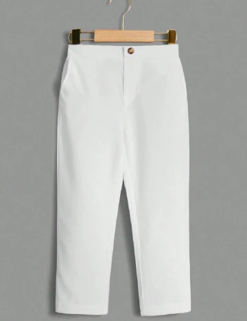 Pantaloni Shein Kids, alb Alb