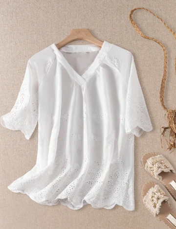 Bluza Emery Rose, alb Alb