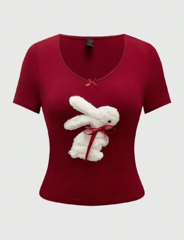 Tricou Romwe, visiniu Rosu