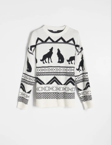 Pulover Reserved, alb Alb