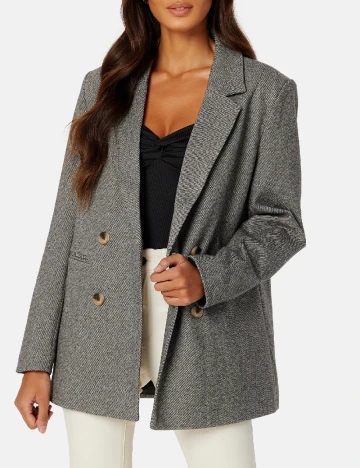 Sacou Oversize Pieces, gri Gri