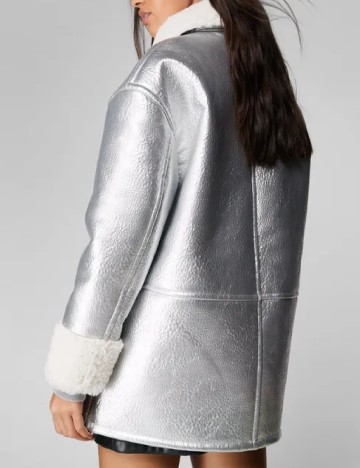 Palton Nasty Gal, argintiu