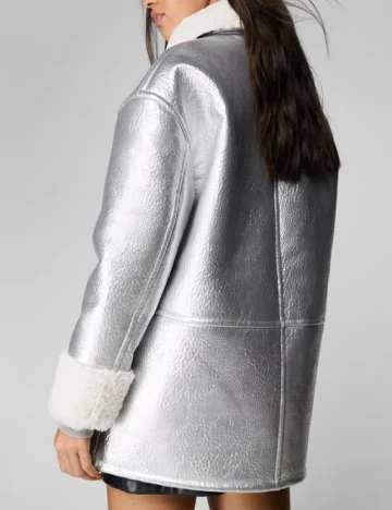 Palton Nasty Gal, argintiu