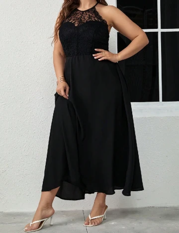 Rochie lunga SHEIN CURVE, negru Negru