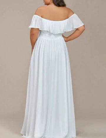 Rochie lunga Ever-Pretty Plus Size, alb Alb