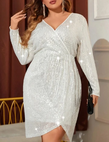 Rochie scurta SHEIN CURVE, argintiu