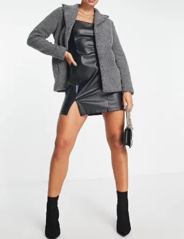 Palton Unreal Fur, gri