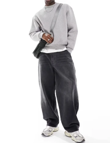 Bluza Asos Plus Size Men, gri Gri