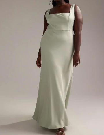 Rochie lunga ASOS Curve, verde Verde