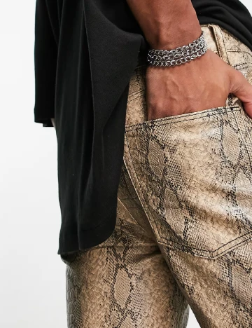 Pantaloni ASOS, imprimeu sarpe Animal print
