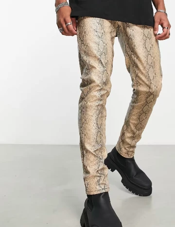 Pantaloni ASOS, imprimeu sarpe Animal print