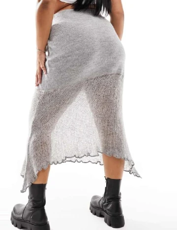 Fusta Collusion Plus Size, gri Gri