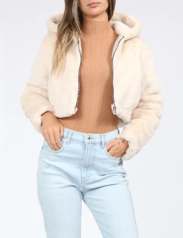 Jacheta Zara, ecru Alb
